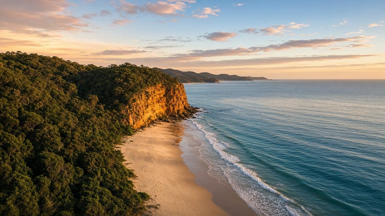 East-coast beach meeting rainforest hinterland