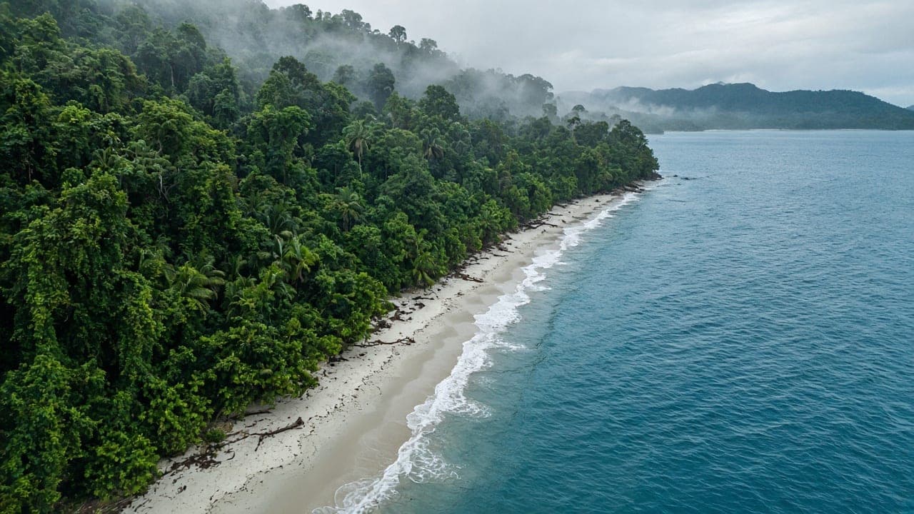 Daintree rainforest meeting a tropical beach