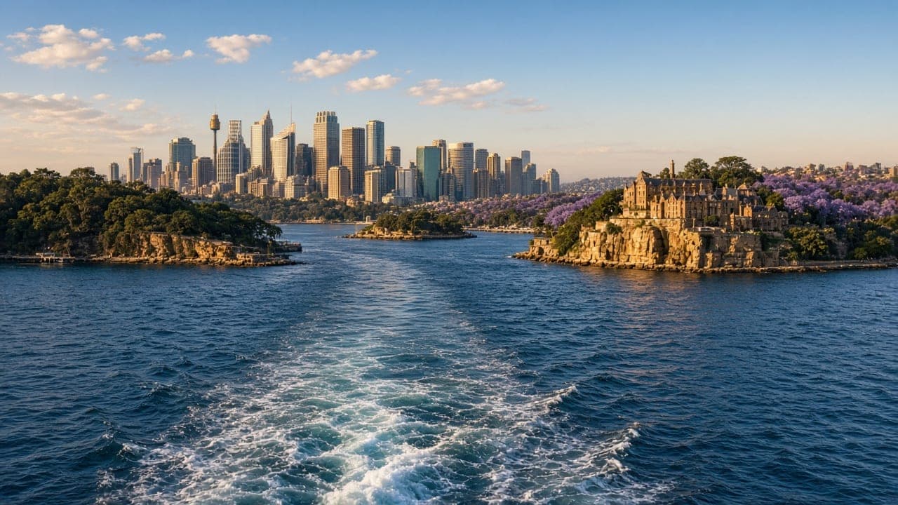 Sydney Harbour looking toward the city from the water